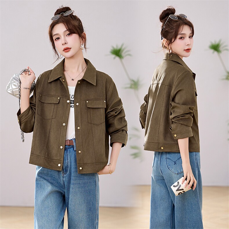 翻领短款外套女春季2026新款小个子时尚气质减龄百搭高端夹克上衣，女装短外套，丽影随形