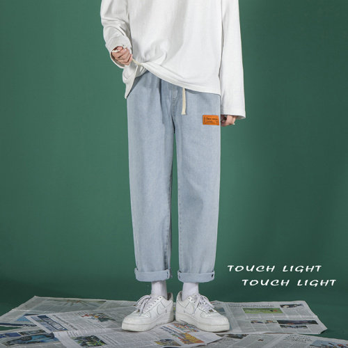 主推大货中性牛仔裤潮流宽松直筒老爹裤百搭港风哈伦裤子1601-p35,男装牛仔裤,星座1008-1