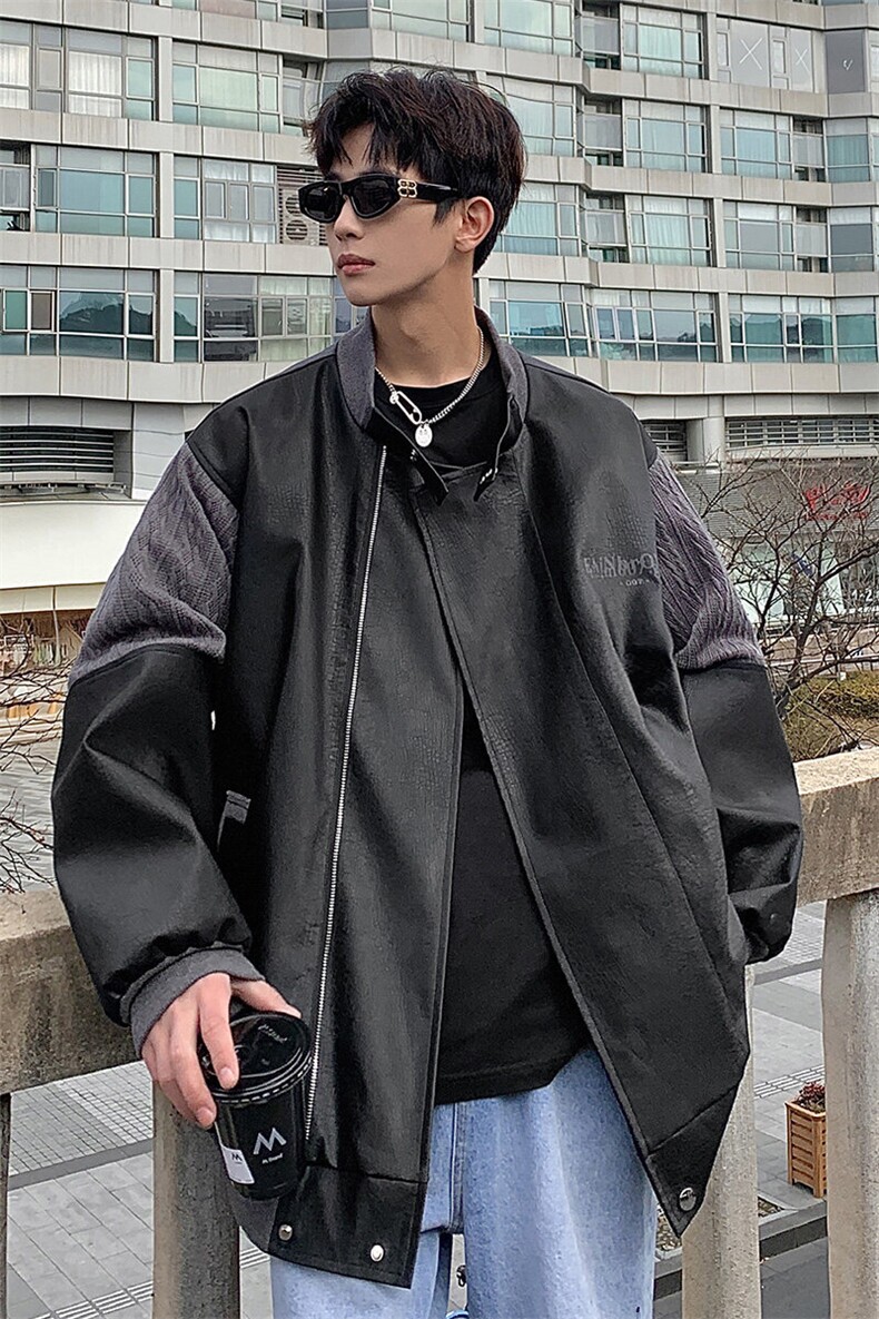 港风模特肩膀民族风大码M-5XL夹克男情侣皮衣外套JK8756P110控149,男装民族服装,星座227-7
