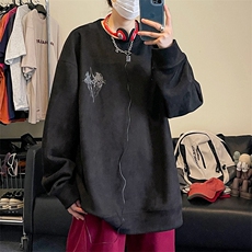 夜光麂皮绒卫衣QY5206-TP40控价58发光印花男女圆领情侣卫衣，男装卫衣，电商A102-1