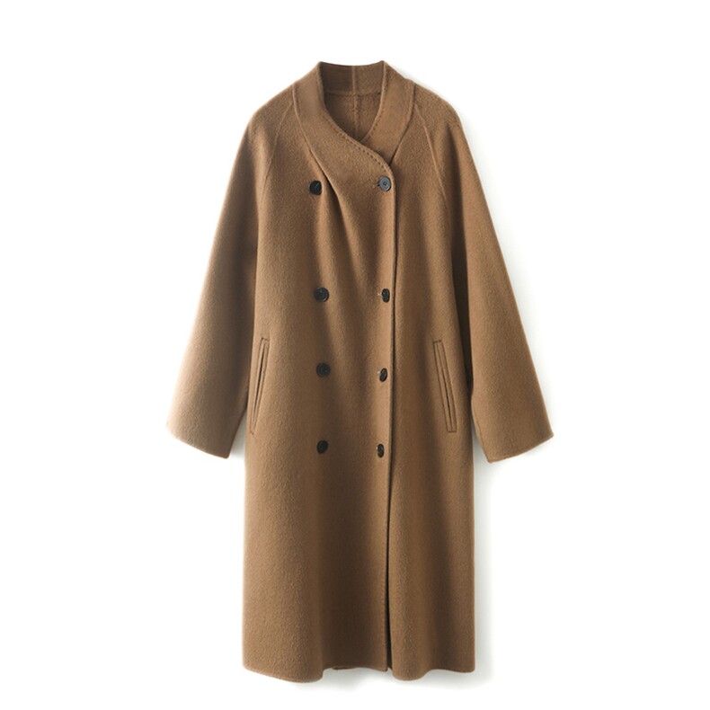 2025年秋季时尚百搭通勤简约休闲中长款，女装双面呢大衣，荣图大衣