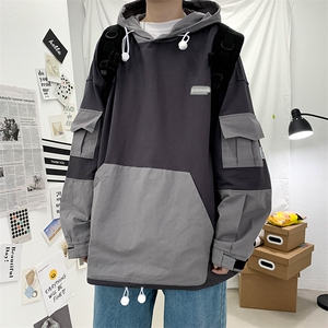 2023春季男潮流宽松外套连帽百搭韩版高街工装上衣JK0027-P30图片