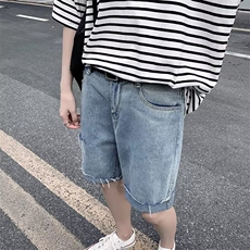 休闲复古牛仔短裤男宽松痞帅五分裤夏季薄款中裤N681，男装牛仔裤，星座1116A-1（原606A）
