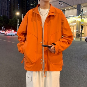 新款港风夜景纯色冲锋衣宽松大码夹克男A157B-J228-特P65图片