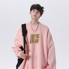 抖音品质秋季新款仿棉圆领卫衣wycm3866-特批28控49，男装卫衣，星座605(原A050)