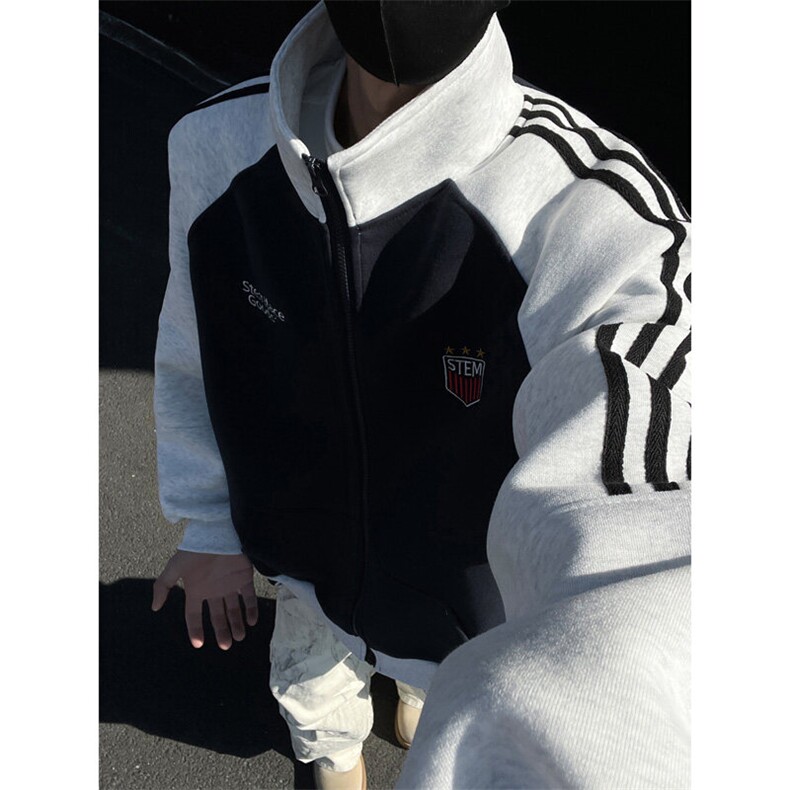 美式立领运动刺绣外套男 xh93-特p75图片