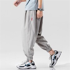2023春新无影墙模特大码男束脚宽松加肥加大九分休闲裤K2010-P35图片