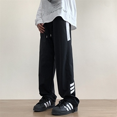 港风秋冬侧边拼接拖地工装裤宽松休闲伞兵裤男K23328-P40控58，男装工装外套，星座717