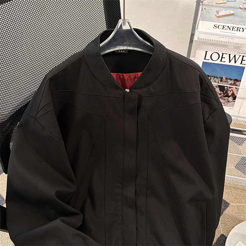 得物品质秋款男立领夹克衫拼接宽松休闲外套JC011P75,男装夹克,星座1013-1