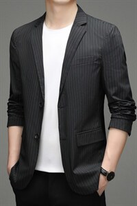 西服男薄款中年休闲西装外套男单西上衣便西2023春秋季新款图片