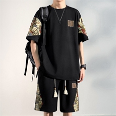 夏季薄款男士休闲运动套装男装T恤短裤两件套潮A266-TZ8858-P50，男装牛仔裤，电商A266