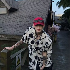 网络图现货！cleanfit古巴领满印衬衫高级设计情侣衬衣RC501-P38，男装衬衫，星座1005-6