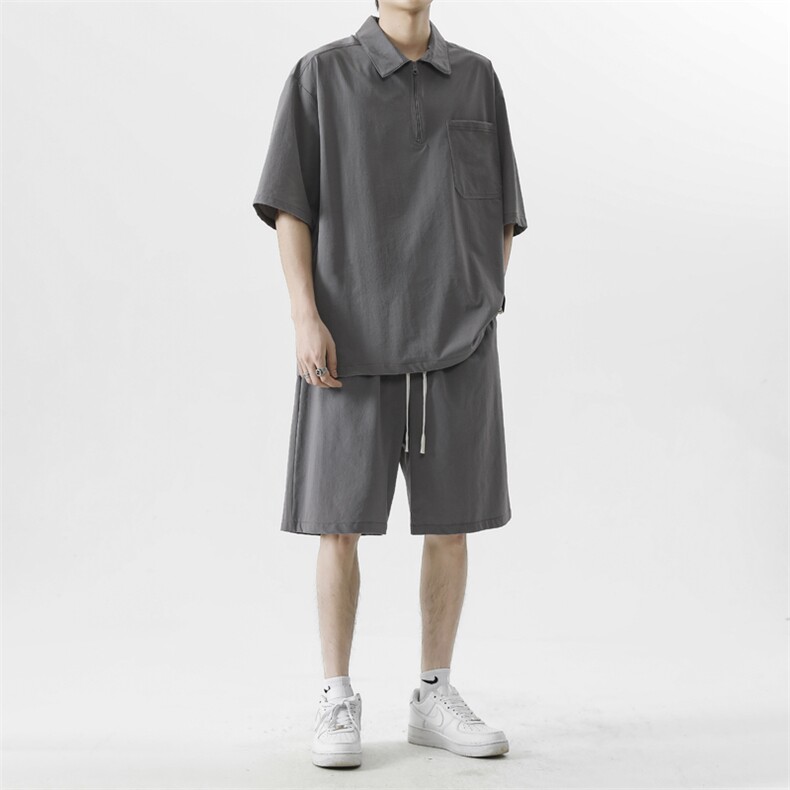 时尚清爽休闲套装亲肤坠感柔顺舒适夏季运动潮流TZ20-特批65,男装休闲套装,星座718