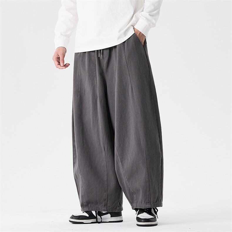 秋冬大码日系特宽阔腿工装休闲直筒裤风弯刀裤潮k280/p70,男装工装外套,钱塘713