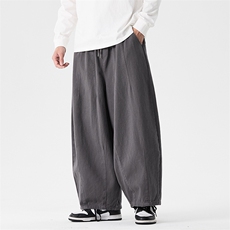 秋冬大码日系特宽阔腿工装休闲直筒裤风弯刀裤潮k280/p70，男装工装外套，钱塘713