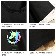 TK28138-P25春夏季七分袖t恤男大码五分袖男短袖中袖砖墙挂拍，男装T恤，电商A040A