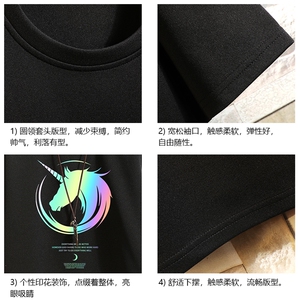 TK28138-P25 春夏季七分袖t恤男大码五分袖男短袖中袖 砖墙挂拍图片