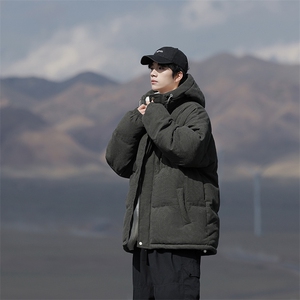 冬季青少年灯芯绒连帽棉衣潮牌羊羔毛加绒加厚棉服外套5305-P85图片