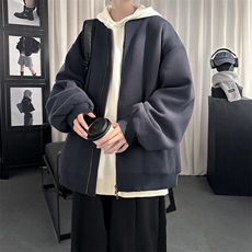 复古日系华夫格重磅棒球服外套男女春秋季潮牌情侣休闲百搭夹克，男装夹克，星座506A