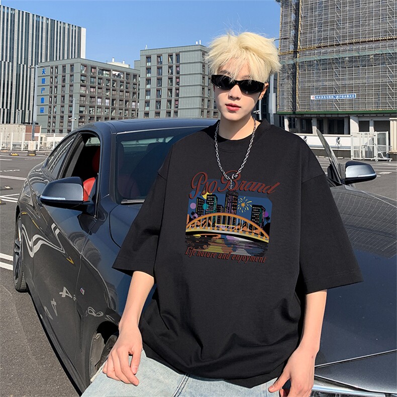 已注册版权抖音直播短袖T260克TB5117批28纯棉220克T5117P22控38,男装T恤,电商C408(原B339-1)
