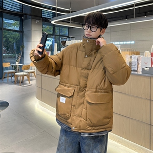 假两件棉服男士韩版潮流高街2024冬季ins宽松棉服外套MF289-P93图片