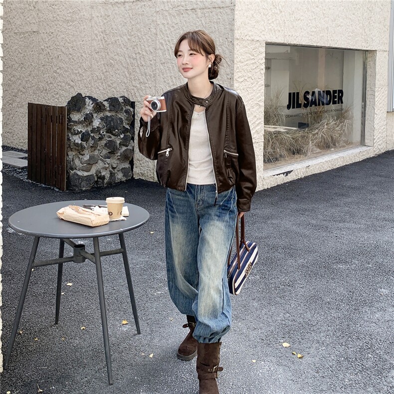 2025年冬季短皮衣加绒棉服RF2C290-6882-P185-K275,女装皮衣,蝶眷