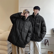 PU皮羽绒服男冬季新款港风情侣白鸭绒外套YR918-P150(控价198元，男装羽绒服，星座214-3