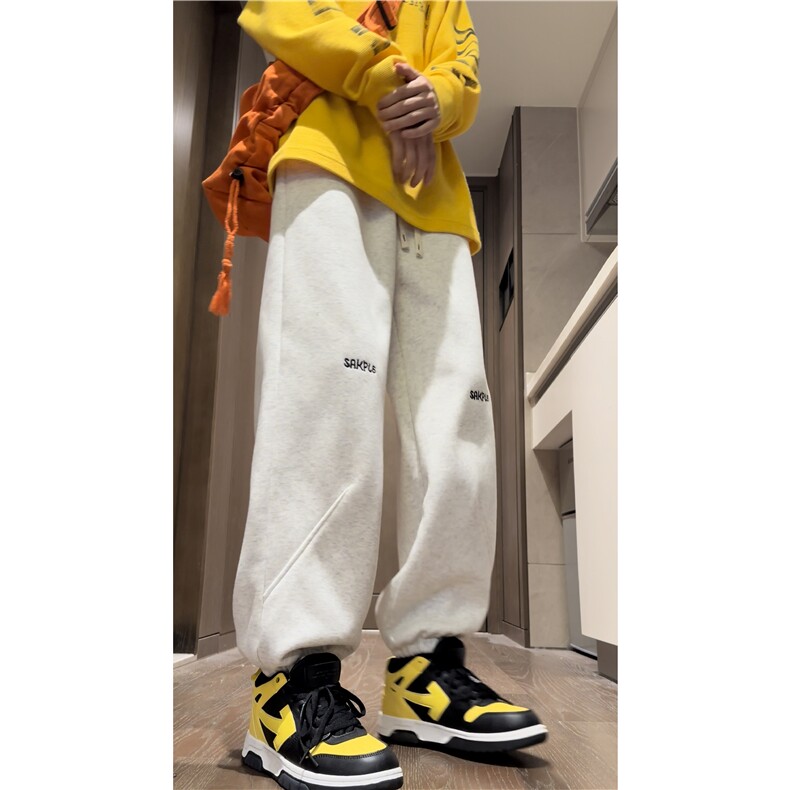 2024春季新款潮流字母刺绣运动宽松卫裤B315-K23497-p55控78,男装休闲裤,电商B315