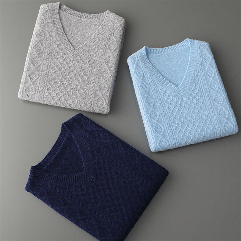 秋冬新款男士V领背心舒适保暖时尚百搭多色可选，男装背心/马甲，牧圣羊绒