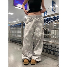 有货。。雪花满印直筒卫裤男女爵士舞阔腿裤潮K6849-P50，男装休闲裤，星座412-3