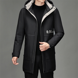 羽绒服男2023新款中年男士加厚保暖冬装爸爸冬季中长款男装外套图片