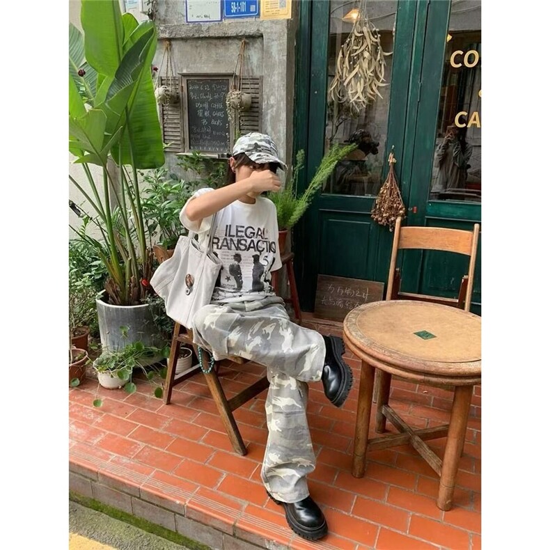 网图迷彩水洗做旧口袋阔腿宽松休闲迷彩口袋工装裤YN283-PO55,男装工装外套,星座1001-1