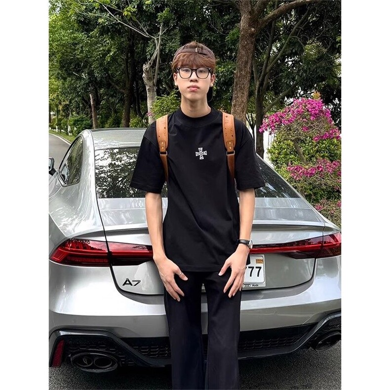 暗黑系宽松短袖T恤索罗那 印花T恤衫 D328-T25110-P28图片