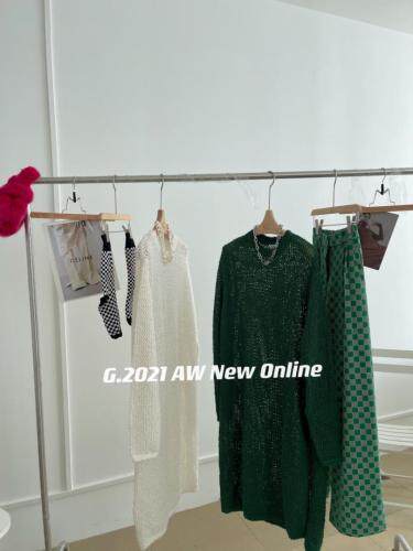 新款现货针织毛衣?格子裤，女装针织衫/毛衣，G