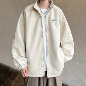 麂皮绒夹克男大码立领褂子外套JK85292-P68 加绒款-P78图片