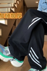 秋冬新款三条杠卫裤休闲裤加绒加厚XZ604-K106JR-特P50控88，男装休闲裤，星座604