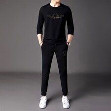 CAT3112钱塘2020-2中青年男士春秋新款时尚休闲帅气套装P119，男装休闲套装，钱塘207-2