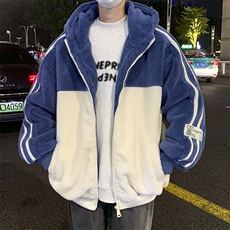 羊羔绒外套男款冬季棉服美式休闲情侣装棉袄连帽棉衣W6524-P60，男装棉衣，星座512-2