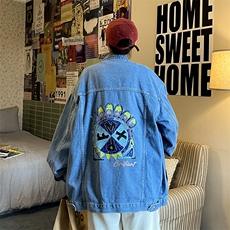 大货春季新款情侣牛仔夹克港风男士大码宽松外套JK810-P68，男装夹克，星座1103-3
