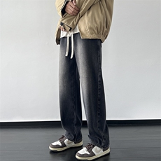 美式复古加绒加厚牛仔裤秋冬季潮流宽松阔腿XZ225-3-CK04-P60控85，男装牛仔裤，星座225-3