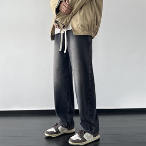 美式复古加绒加厚牛仔裤秋冬季潮流宽松阔腿XZ225-3-CK04-P60控85图片
