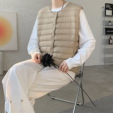 8XL-M轻薄羽绒服马甲男背心内胆90白鸭绒马夹外套YRFC07P98控138，男装背心/马甲，电商D206-1