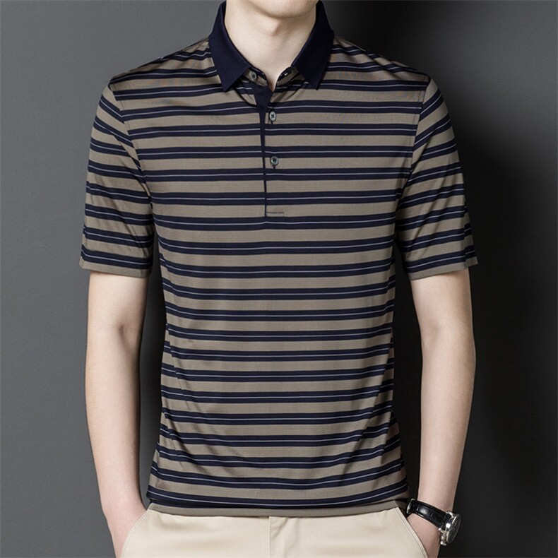 百搭潮流翻领衬衫潮流上衣纯色短袖2024年宽松夏季POLO衫GBN301，男装Polo衫，钱塘6003（原4033）