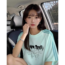 抖音得物品质二开240克宽松纯棉美式潮牌印花三条杠中性风短袖T恤，男装T恤，电商A486