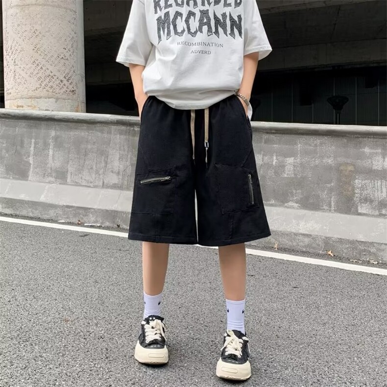 美式工装短裤男款夏季2023新款设计感小众裤子P36,男装休闲裤,星座1116-2
