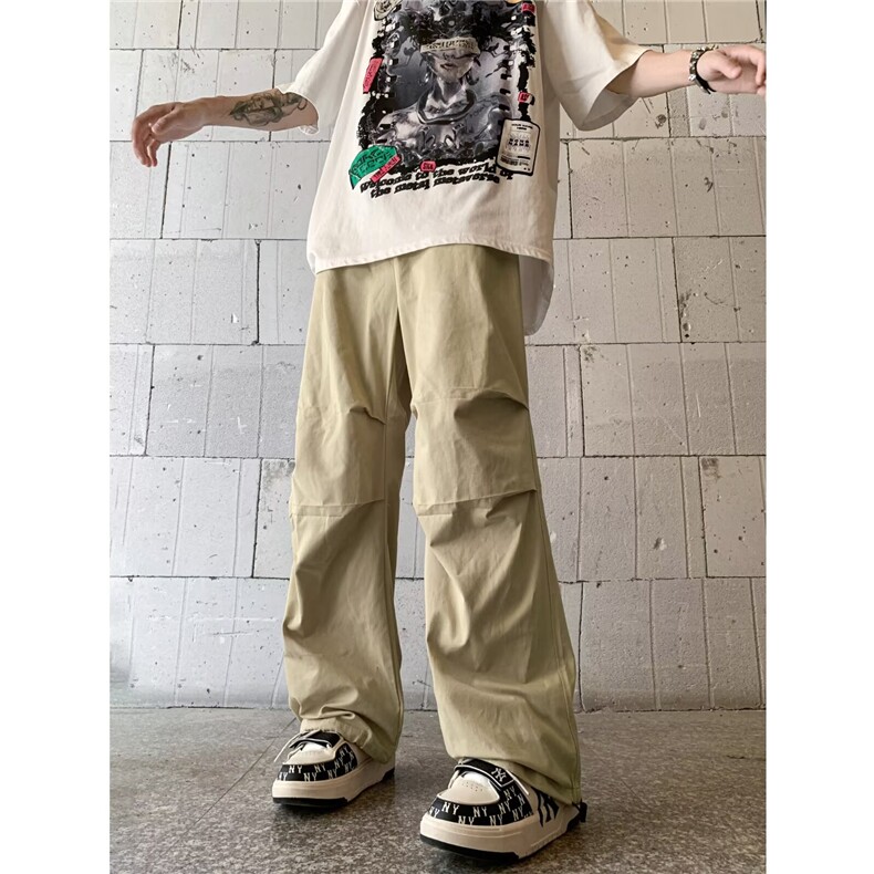 穿搭裤子男夏季美式直筒休闲伞兵裤宽松腰长裤水洗常规X931/P36图片