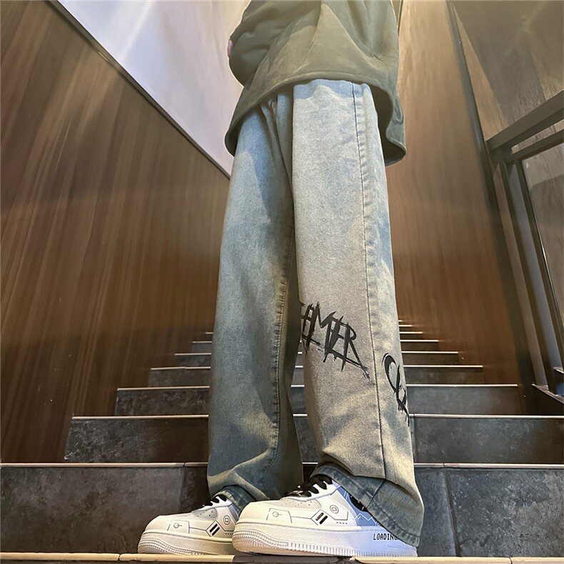 k1057-p55-控78 M-5XL 现货显高显瘦黄泥港风高阶牛仔裤多口袋图片