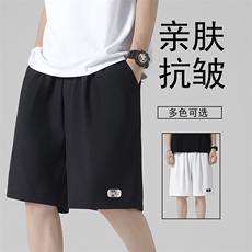 潮流冰丝带标时尚冰丝休闲清爽速干五分短裤DK505-特批17，男装休闲裤，星座718-1