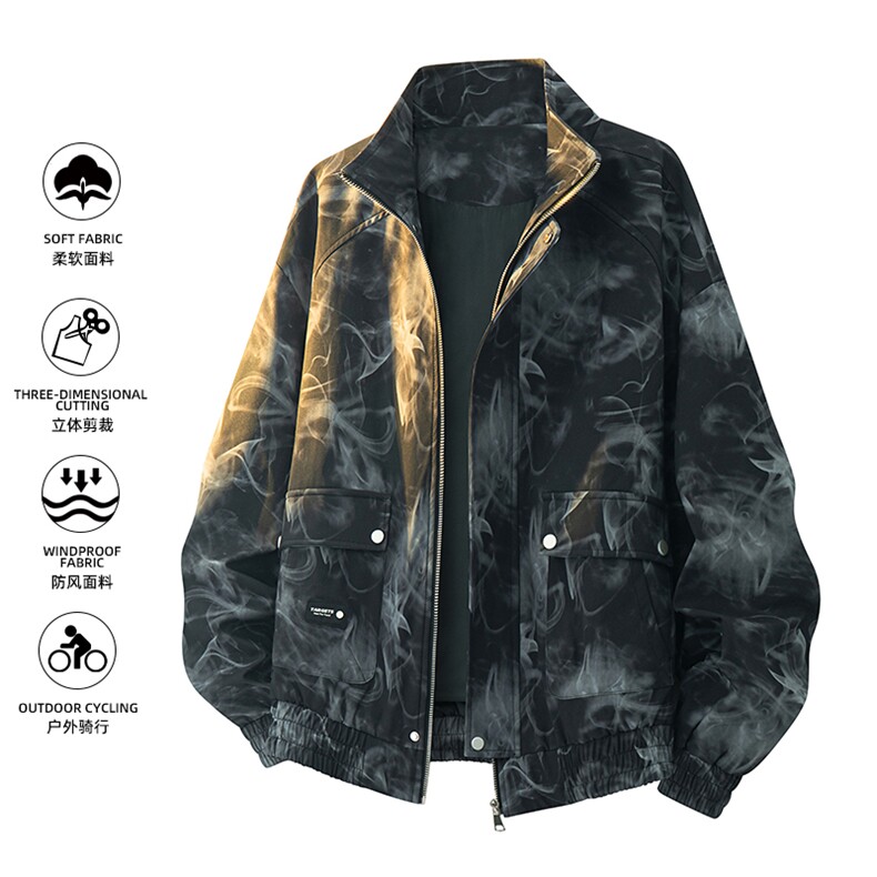 美式重磅高品质夹克假两件开衫外套SY8812特P75控158大码4-8XL+5,男装夹克,星座610B-1
