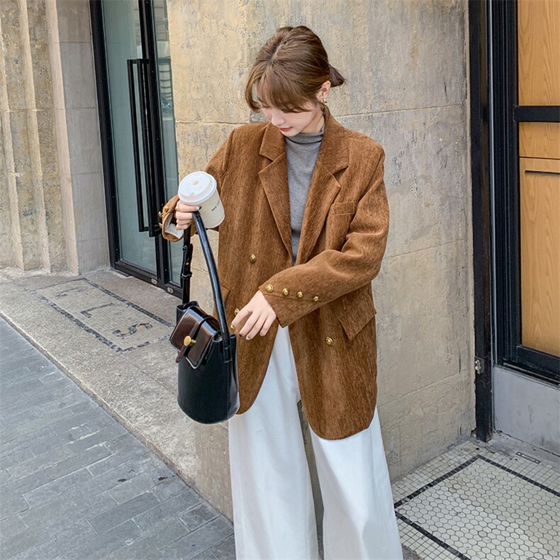羽绒内胆灯芯绒西装外套C170-8003-P195-K288,女装羽绒服,2C170